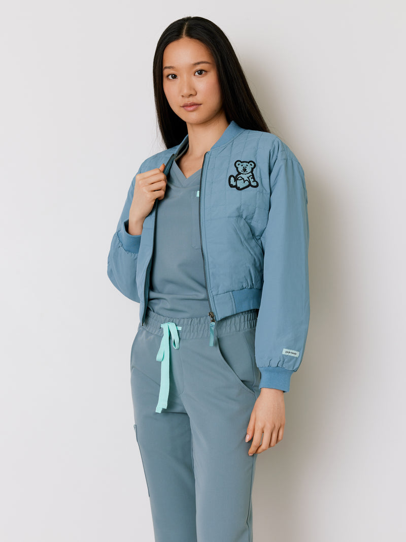 Chaqueta bomber - Gris océano