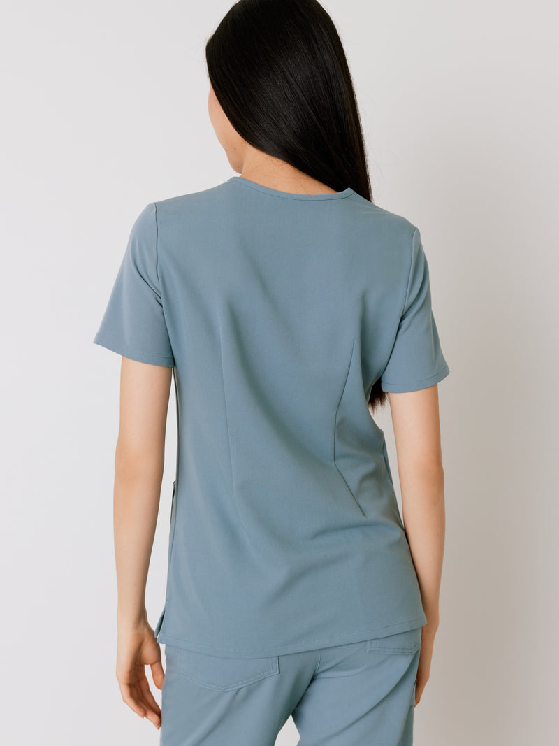 CHLOE RE-GARDE™ - GRIS OCÉANO - Top médico de tres bolsillos - SILVADUR™ - VENTA FINAL