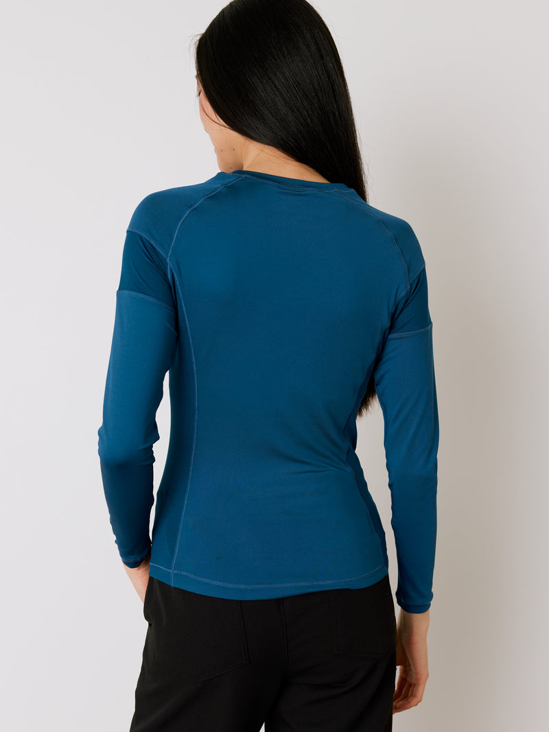Women High-Performance Underscrub - Opal Blue - Long Sleeves - Final Sale