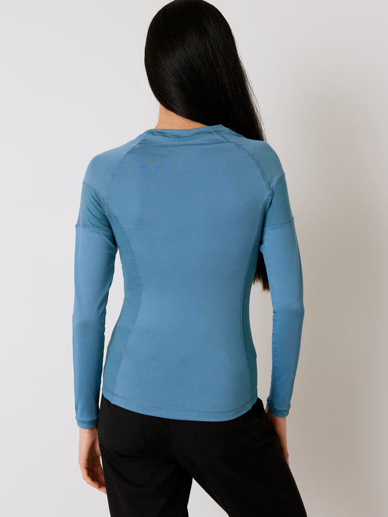 Women High-Performance Underscrub - Ocean Grey - Long Sleeves - Final Sale