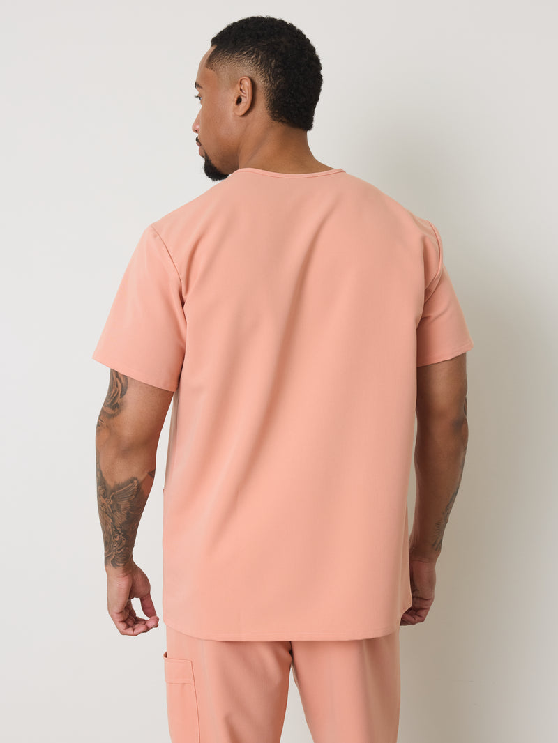ZACK RE-GARDE™ - PEACH - Three Pockets Men's Scrub Top - SILVADUR™ - Final Sale
