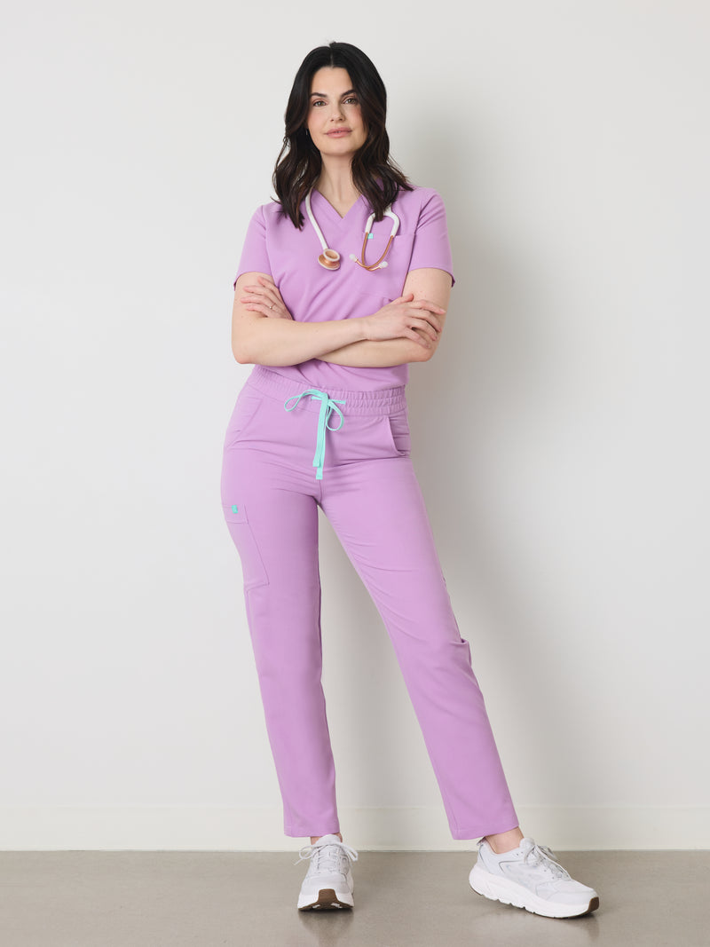 JULIETA RE-GARDE™ - LILA - Pantalón médico de corte recto - SILVADUR™