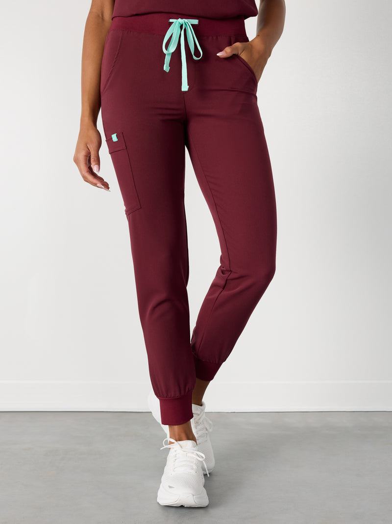 DEMI RE-GARDE™ - BURGUNDY - Jogger Scrub Pants - SILVADUR™