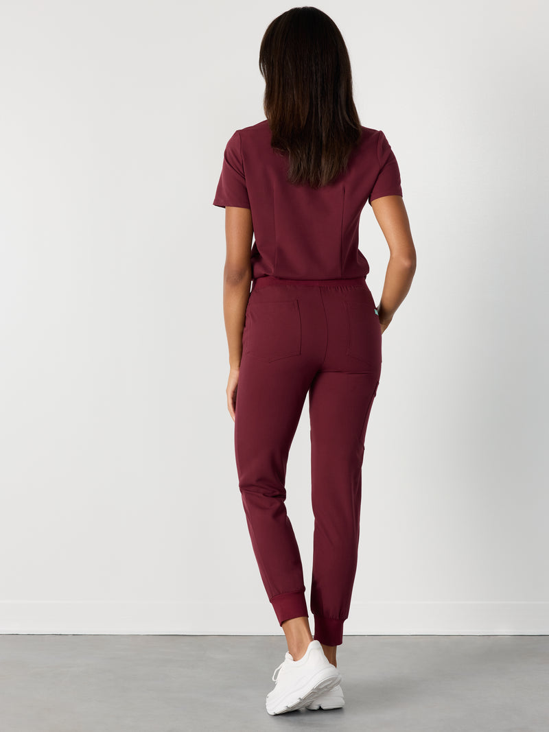 DEMI RE-GARDE™ - BURGUNDY - Jogger Scrub Pants - SILVADUR™