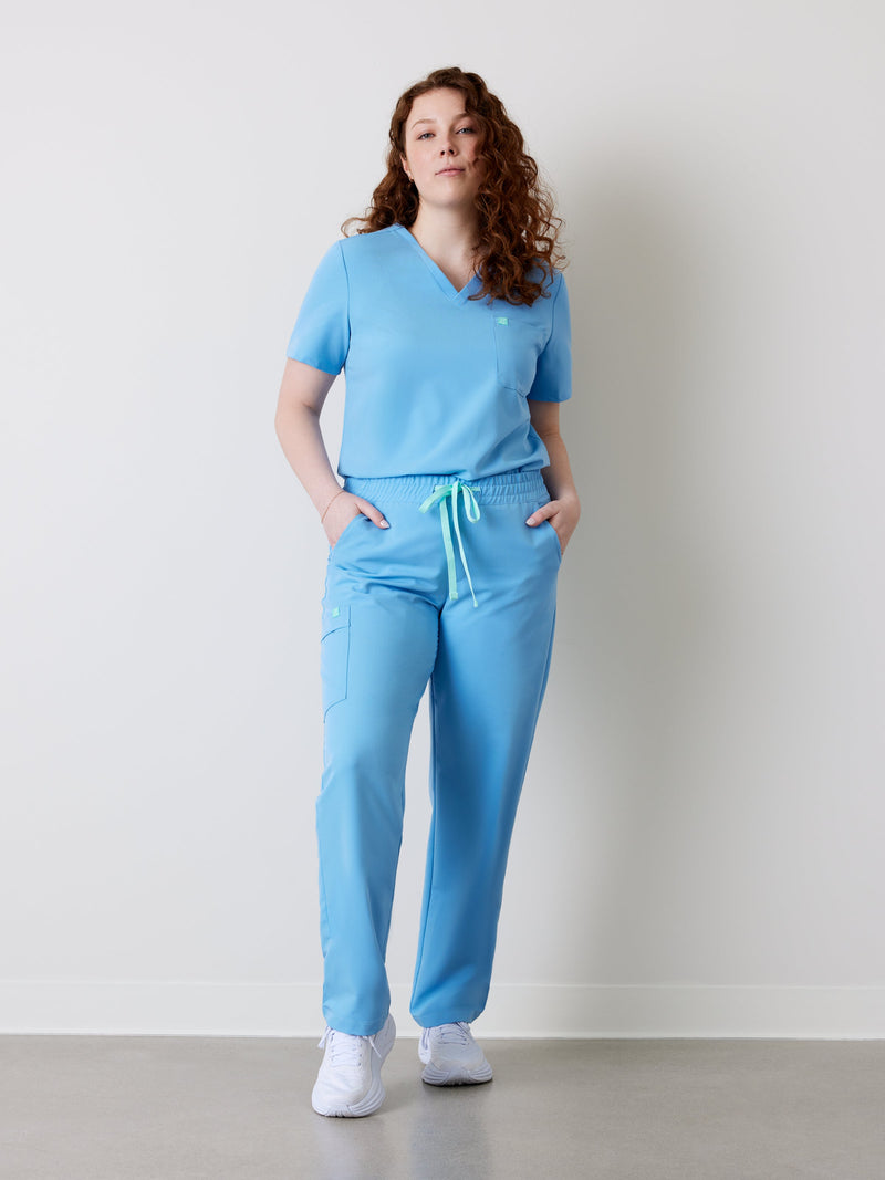 JULIETA RE-GARDE™ - CLASSIC BLUE - Straight Cut Scrub Pants - SILVADUR™