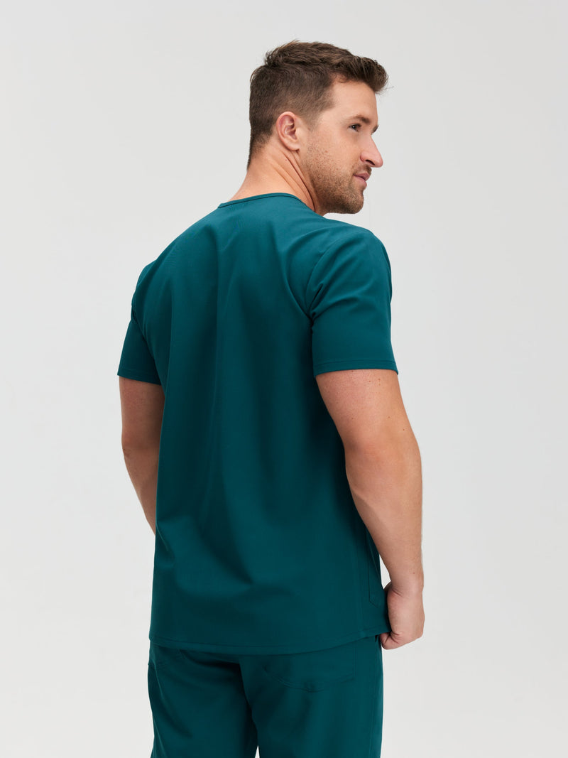 ZACK RE-GARDE™ - TEAL - Three Pockets Men's Scrub Top - SILVADUR™