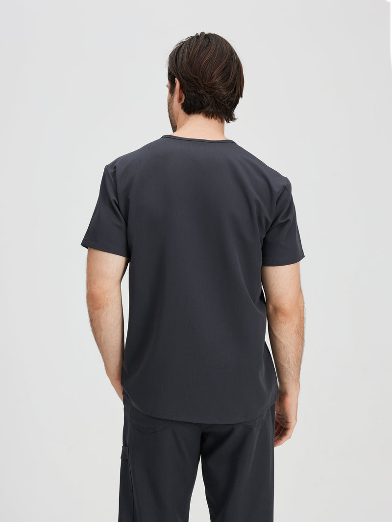 LOGAN RE-GARDE™ - CHARCOAL - One Pocket Men's Scrub Top - SILVADUR™