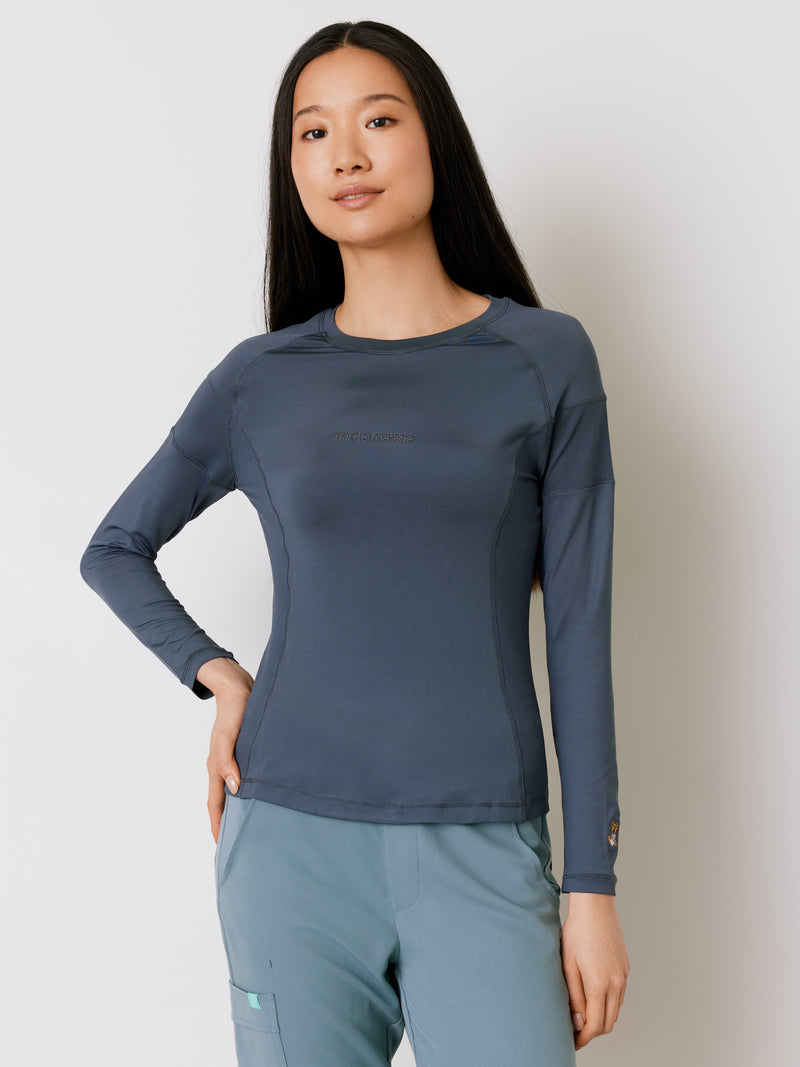 Women High-Performance Underscrub - Slate Blue - Long Sleeves