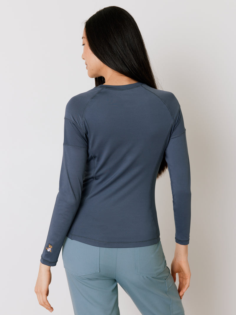 Women High-Performance Underscrub - Slate Blue - Long Sleeves