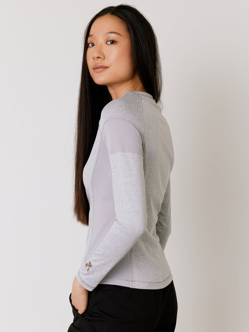 Women High-Performance Underscrub - Heather Grey - Long Sleeves