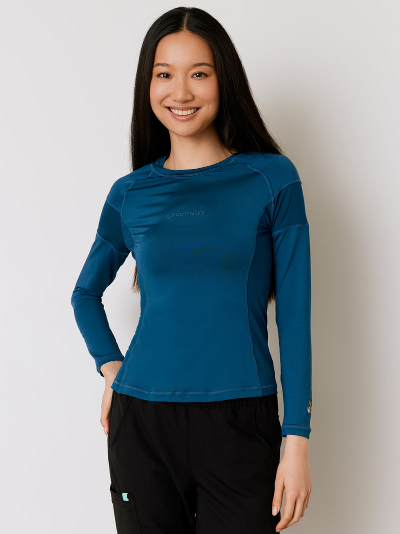 Women High-Performance Underscrub - Opal Blue - Long Sleeves