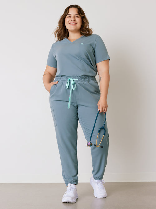 ROSIE RE-GARDE™ - OCEAN GREY - Jogger Scrub Pants - SILVADUR™