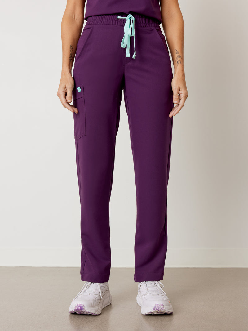 JULIETA RE-GARDE™ - PLUM - Straight Cut Scrub Pants - SILVADUR™