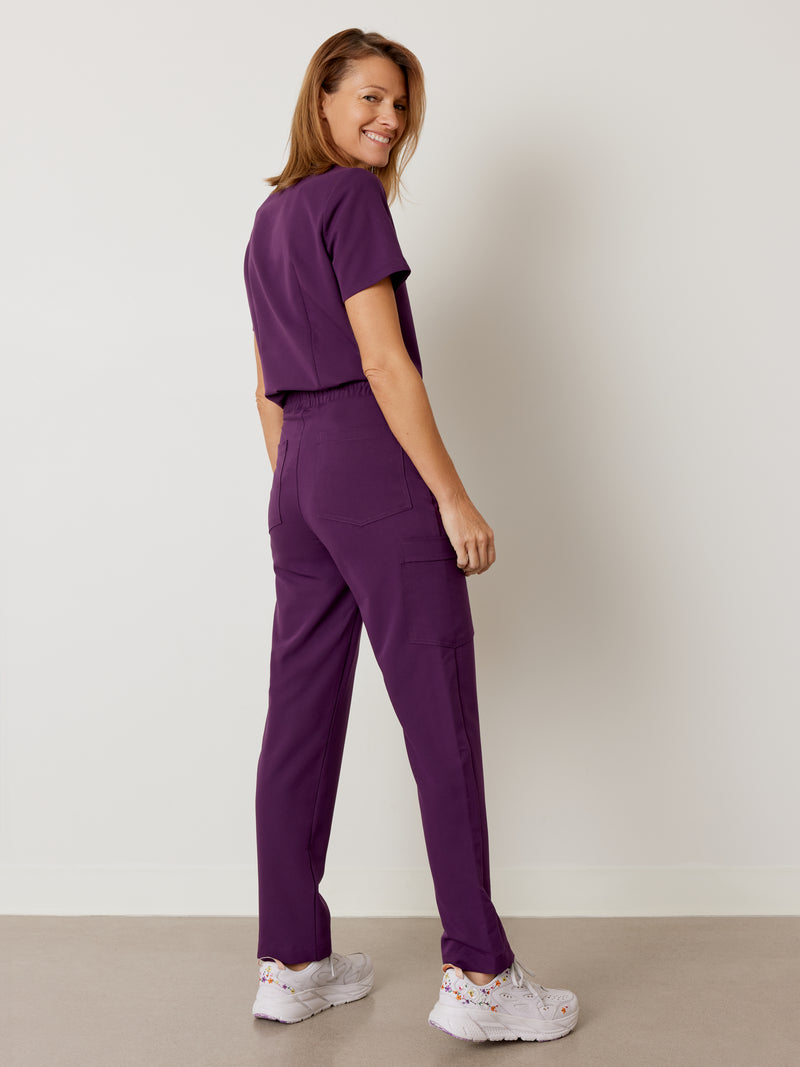 JULIETA RE-GARDE™ - PLUM - Straight Cut Scrub Pants - SILVADUR™