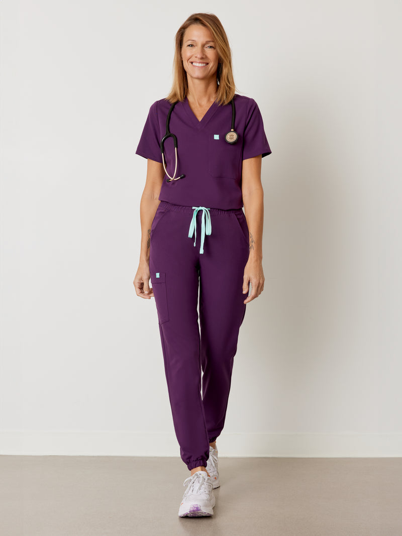 ROSIE RE-GARDE™ - PLUM - Jogger Scrub Pants - SILVADUR™