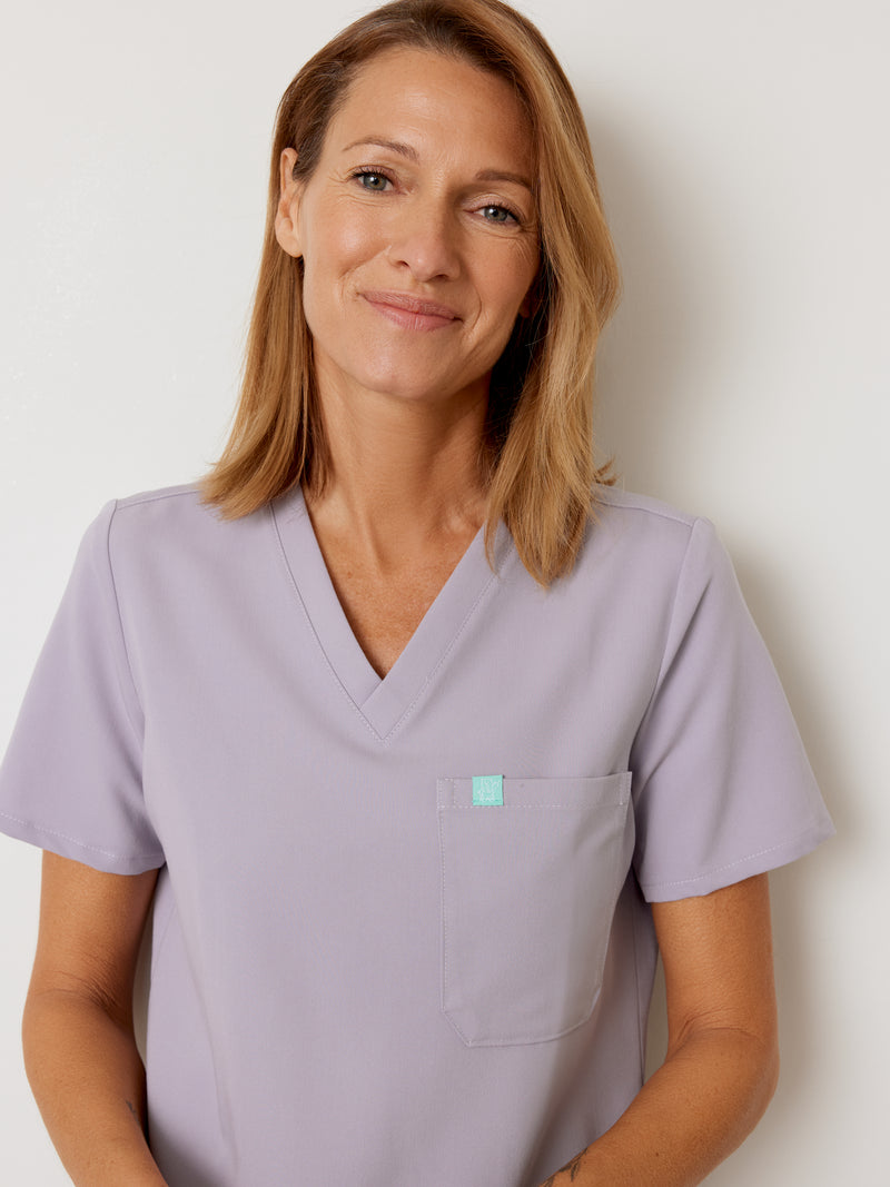 GABRIELLE RE-GARDE™ - PEARL - One Pocket Scrub Top - SILVADUR™