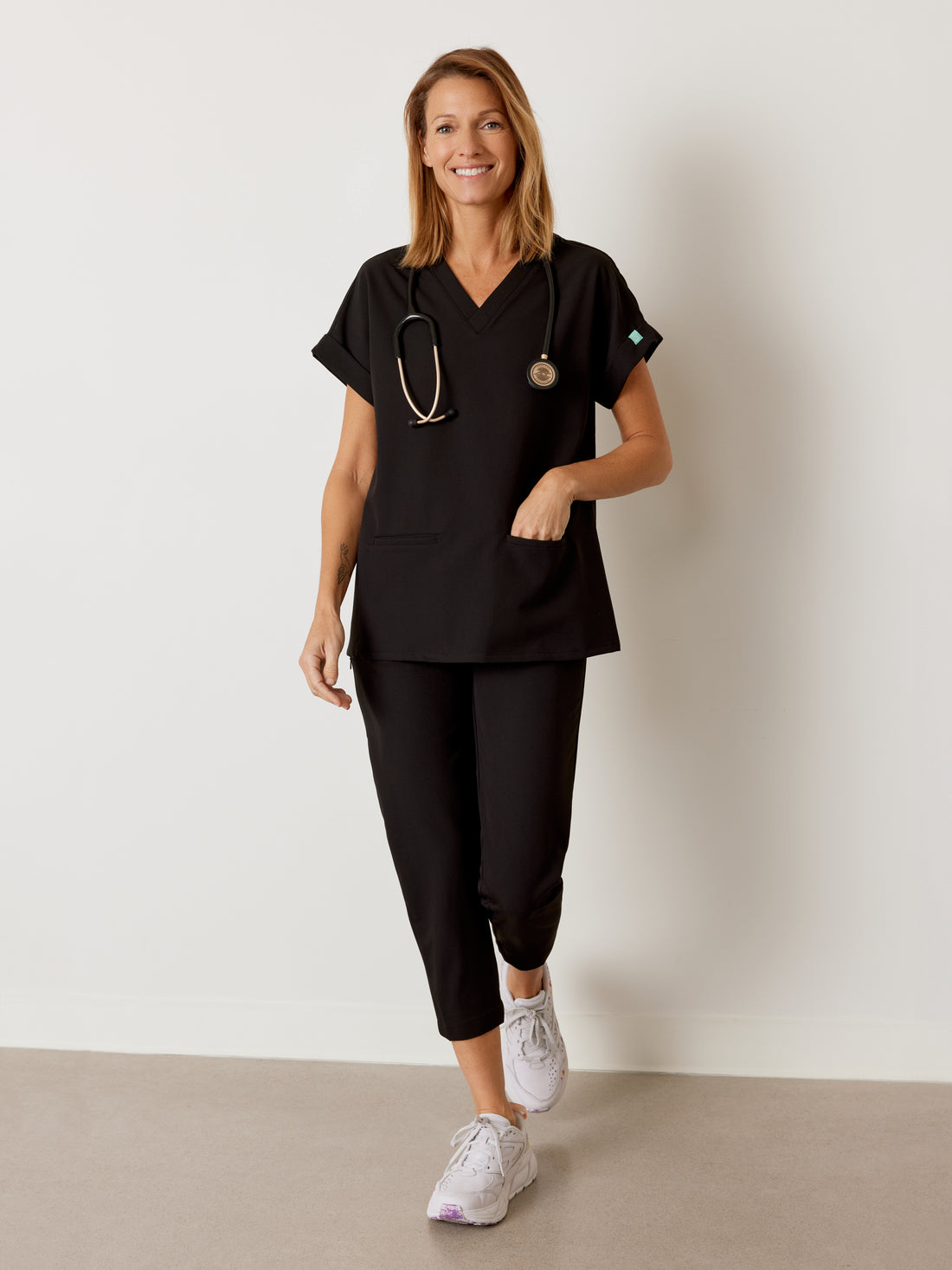 EVA RE-GARDE™ - NEGRO - Pantalón médico 7/8 - SILVADUR™