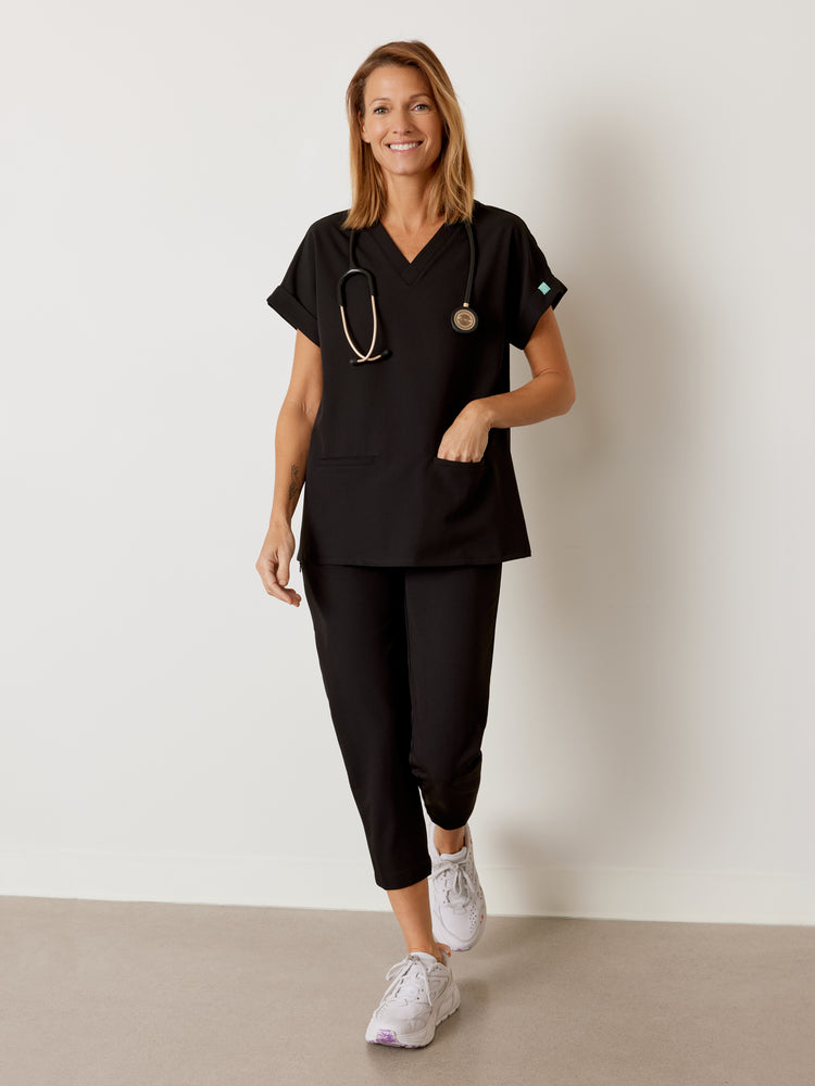 EVA RE-GARDE™ - NEGRO - Pantalón médico 7/8 - SILVADUR™