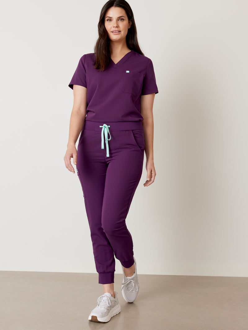 DEMI RE-GARDE™ - PLUM - Jogger Scrub Pants - SILVADUR™