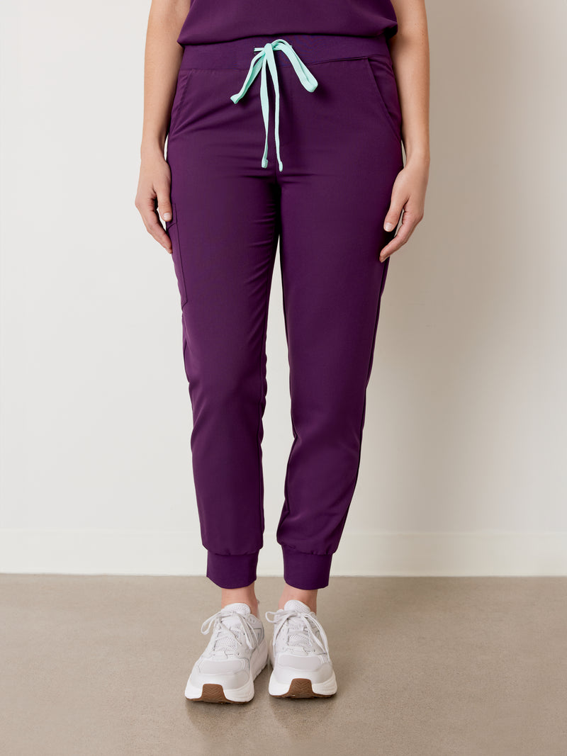 DEMI RE-GARDE™ - PLUM - Jogger Scrub Pants - SILVADUR™