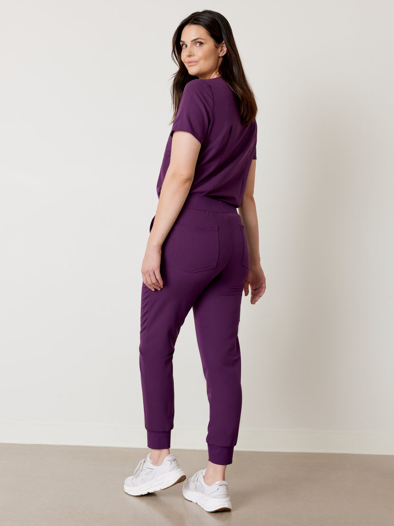 DEMI RE-GARDE™ - PLUM - Jogger Scrub Pants - SILVADUR™