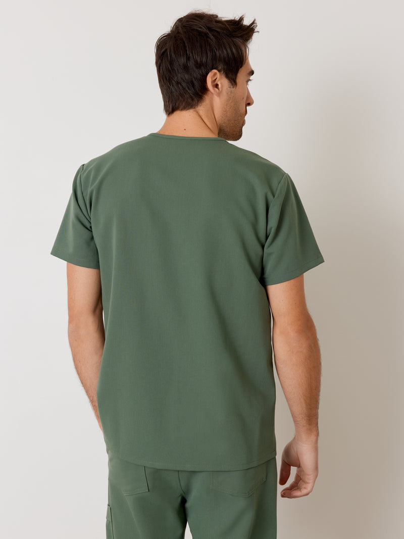 LOGAN RE-GARDE™ - EUCALYPTUS - One Pocket Men's Scrub Top - SILVADUR™