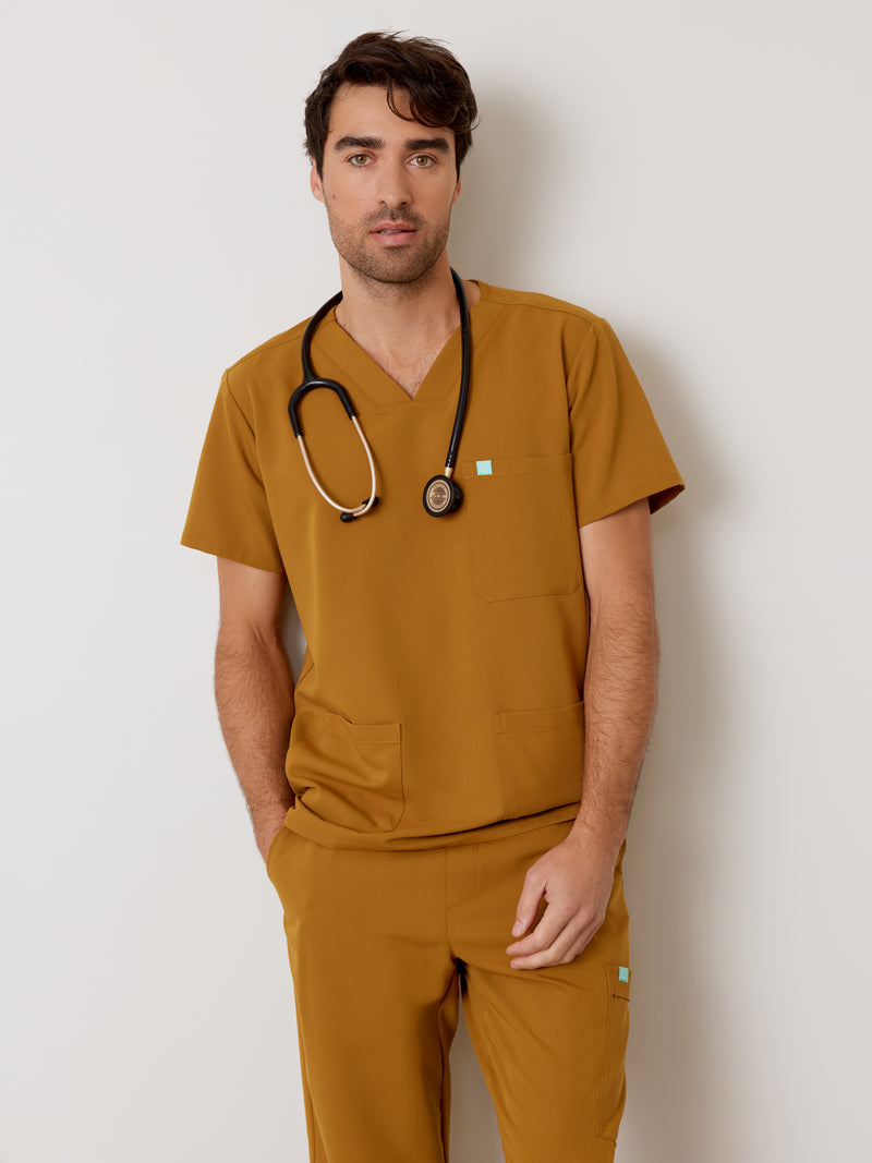 ZACK RE-GARDE™ - BRONZE - Three Pockets Men's Scrub Top - SILVADUR™