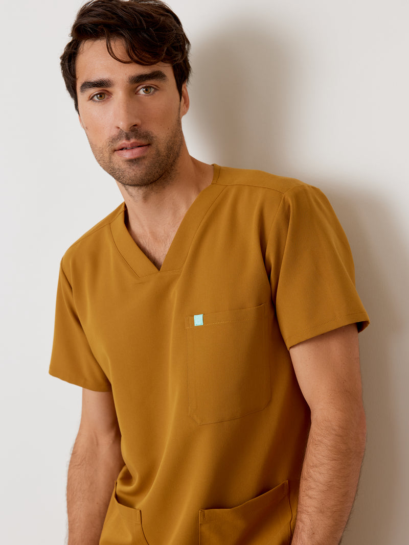 ZACK RE-GARDE™ - BRONZE - Three Pockets Men's Scrub Top - SILVADUR™