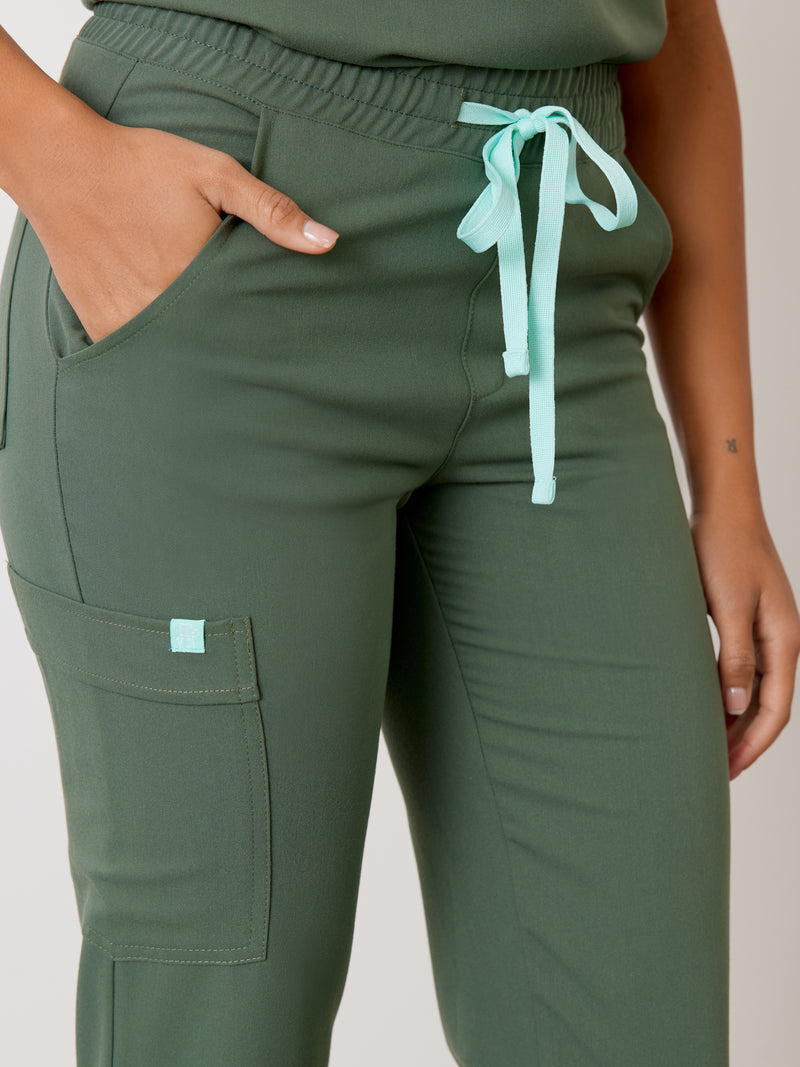 JULIETA RE-GARDE™ - EUCALYPTUS - Straight Cut Scrub Pants - SILVADUR™