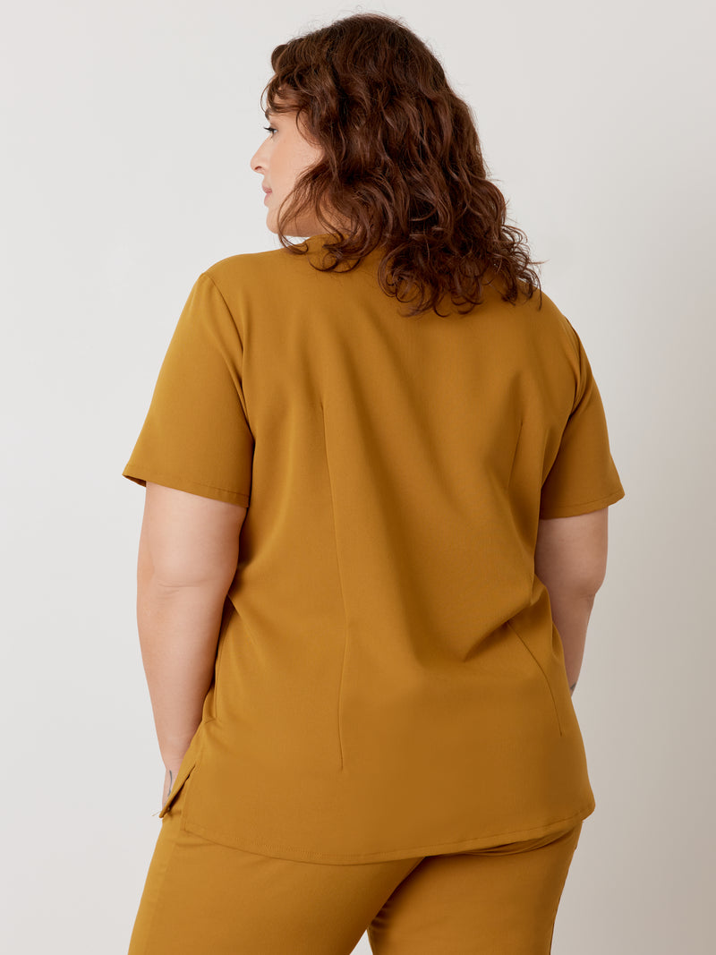 GABRIELLE RE-GARDE™ - BRONZE - One Pocket Scrub Top - SILVADUR™