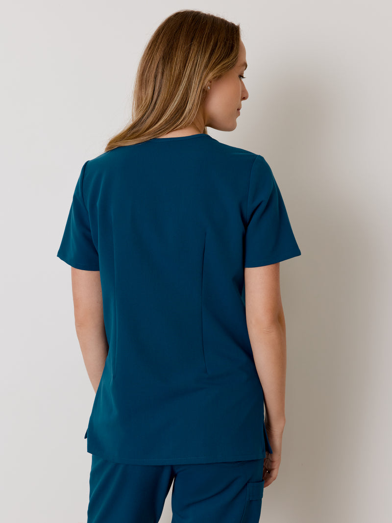 GABRIELLE RE-GARDE™ - OPAL BLUE - One Pocket Scrub Top - SILVADUR™