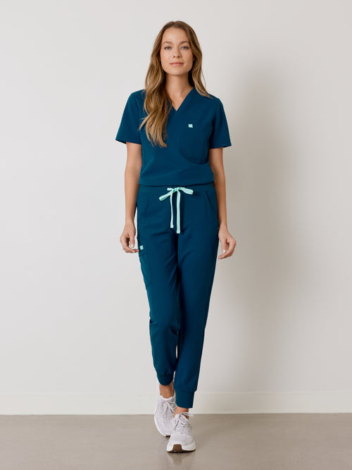 DEMI RE-GARDE™ - OPAL BLUE - Jogger Scrub Pants - SILVADUR™