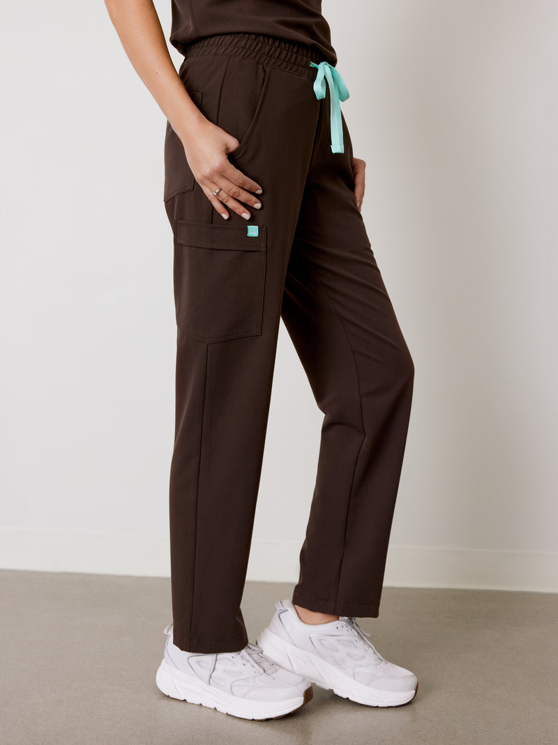 JULIETA RE-GARDE™ - CHOCOLATE - Straight Cut Scrub Pants - SILVADUR™