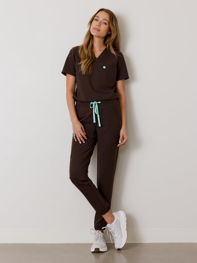 ROSIE RE-GARDE™ - CHOCOLATE - Jogger Scrub Pants - SILVADUR™