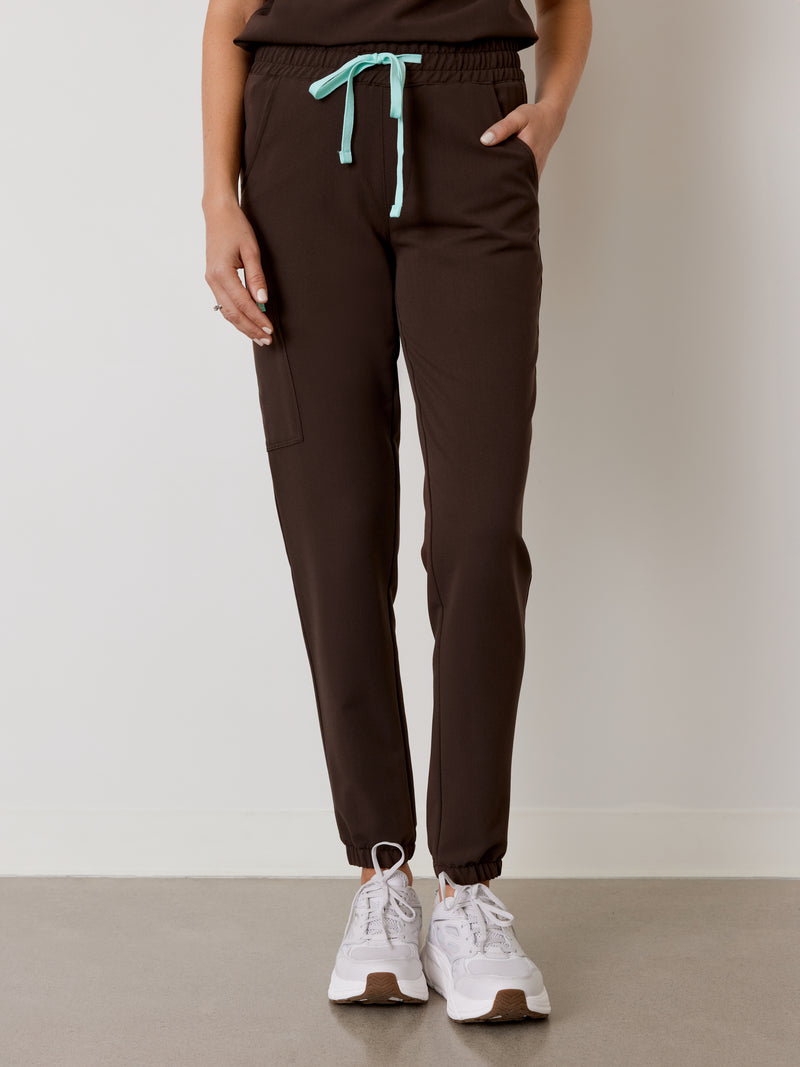 ROSIE RE-GARDE™ - CHOCOLATE - Jogger Scrub Pants - SILVADUR™