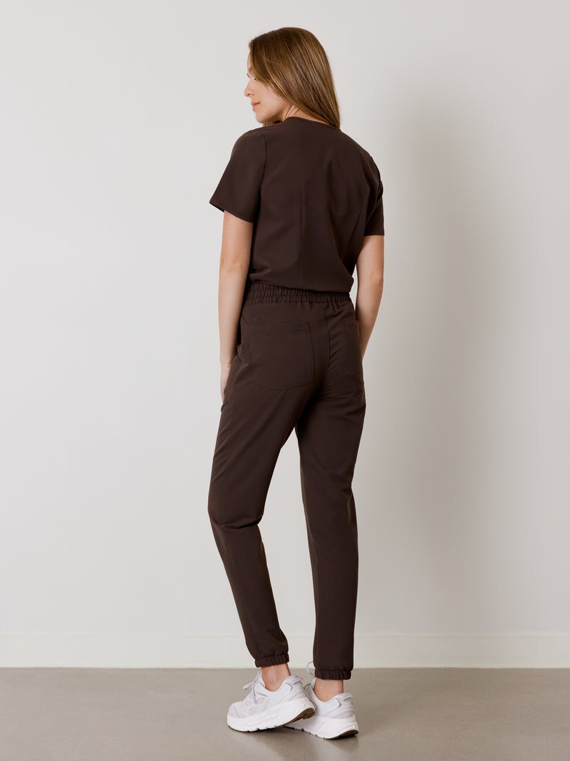 ROSIE RE-GARDE™ - CHOCOLATE - Jogger Scrub Pants - SILVADUR™