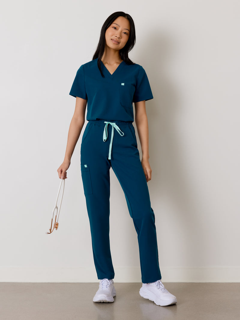 JULIETA RE-GARDE™ - OPAL BLUE - Straight Cut Scrub Pants - SILVADUR™