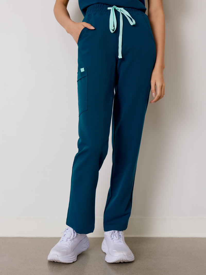 JULIETA RE-GARDE™ - OPAL BLUE - Straight Cut Scrub Pants - SILVADUR™