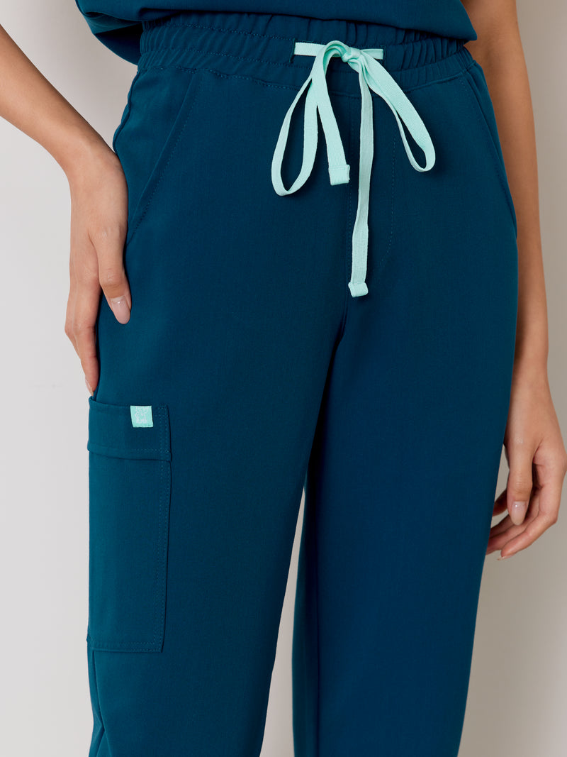 JULIETA RE-GARDE™ - OPAL BLUE - Straight Cut Scrub Pants - SILVADUR™