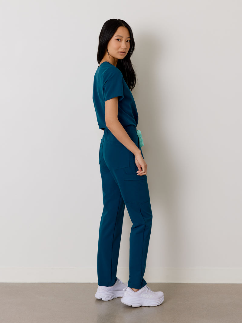 JULIETA RE-GARDE™ - OPAL BLUE - Straight Cut Scrub Pants - SILVADUR™