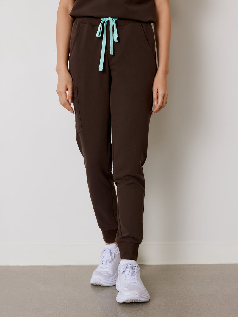 DEMI RE-GARDE™ - CHOCOLATE - Jogger Scrub Pants - SILVADUR™