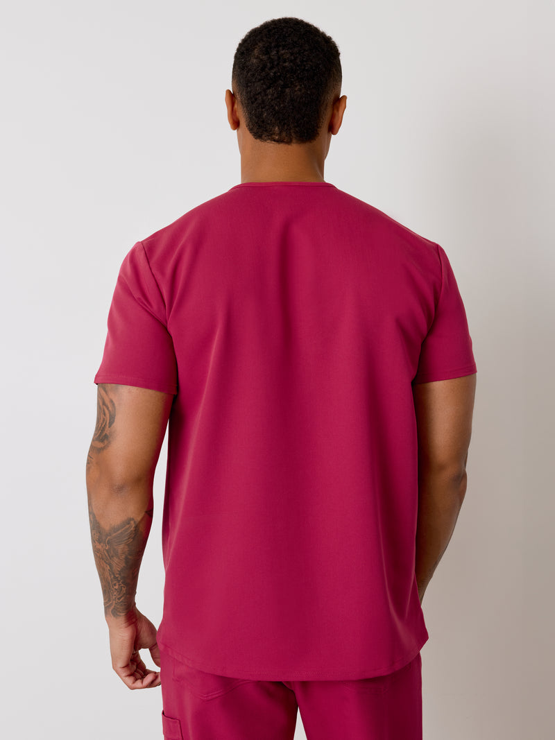 ZACK RE-GARDE™ - WILD BERRY - Three Pockets Men's Scrub Top - SILVADUR™