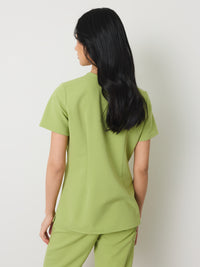 GABRIELLE RE-GARDE™ - MOSS GREEN - One Pocket Scrub Top - SILVADUR™