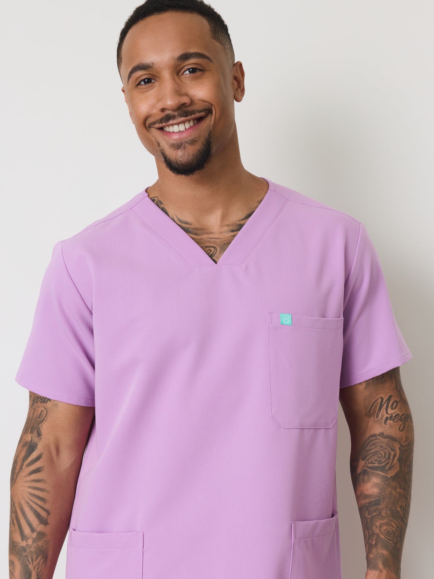 ZACK RE-GARDE™ - LILAC - Three Pockets Men's Scrub Top - SILVADUR™ - Final Sale