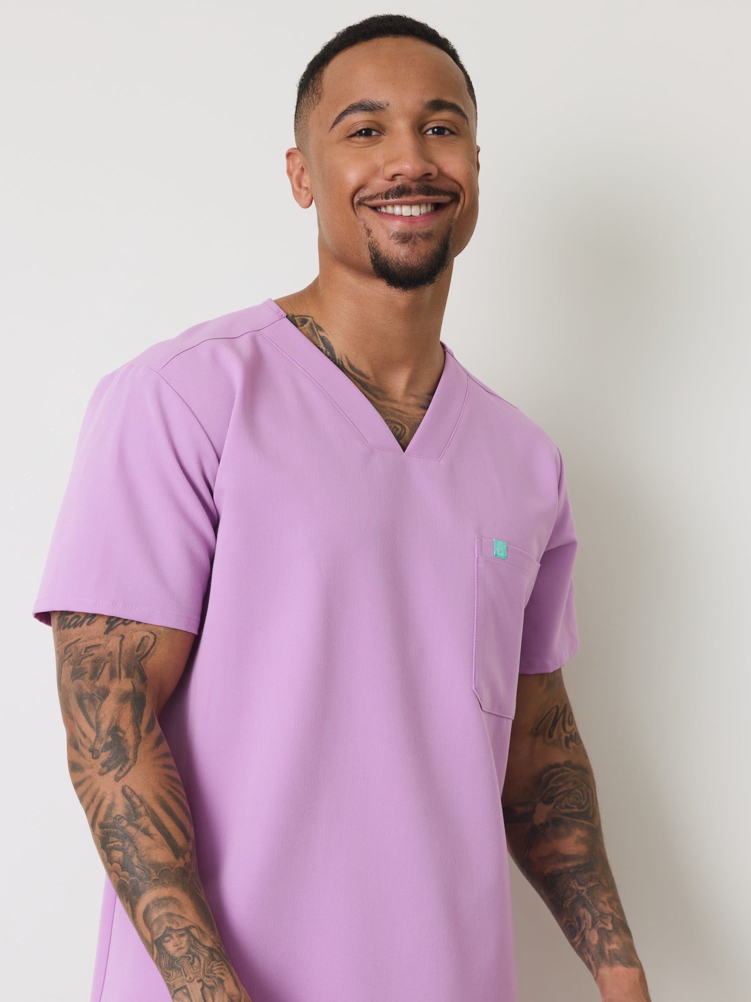 LOGAN RE-GARDE™ - LILAC - One Pocket Men's Scrub Top - SILVADUR™ - Final Sale