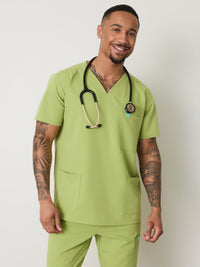 ZACK RE-GARDE™ - LILAC - Three Pockets Men's Scrub Top - SILVADUR™