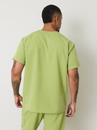 ZACK RE-GARDE™ - MOSS GREEN - Three Pockets Men's Scrub Top - SILVADUR™