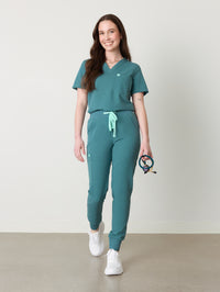 CHARLIE RE-GARDE™ - SEQUOIA - Mandarine Collar Scrub Top - SILVADUR™