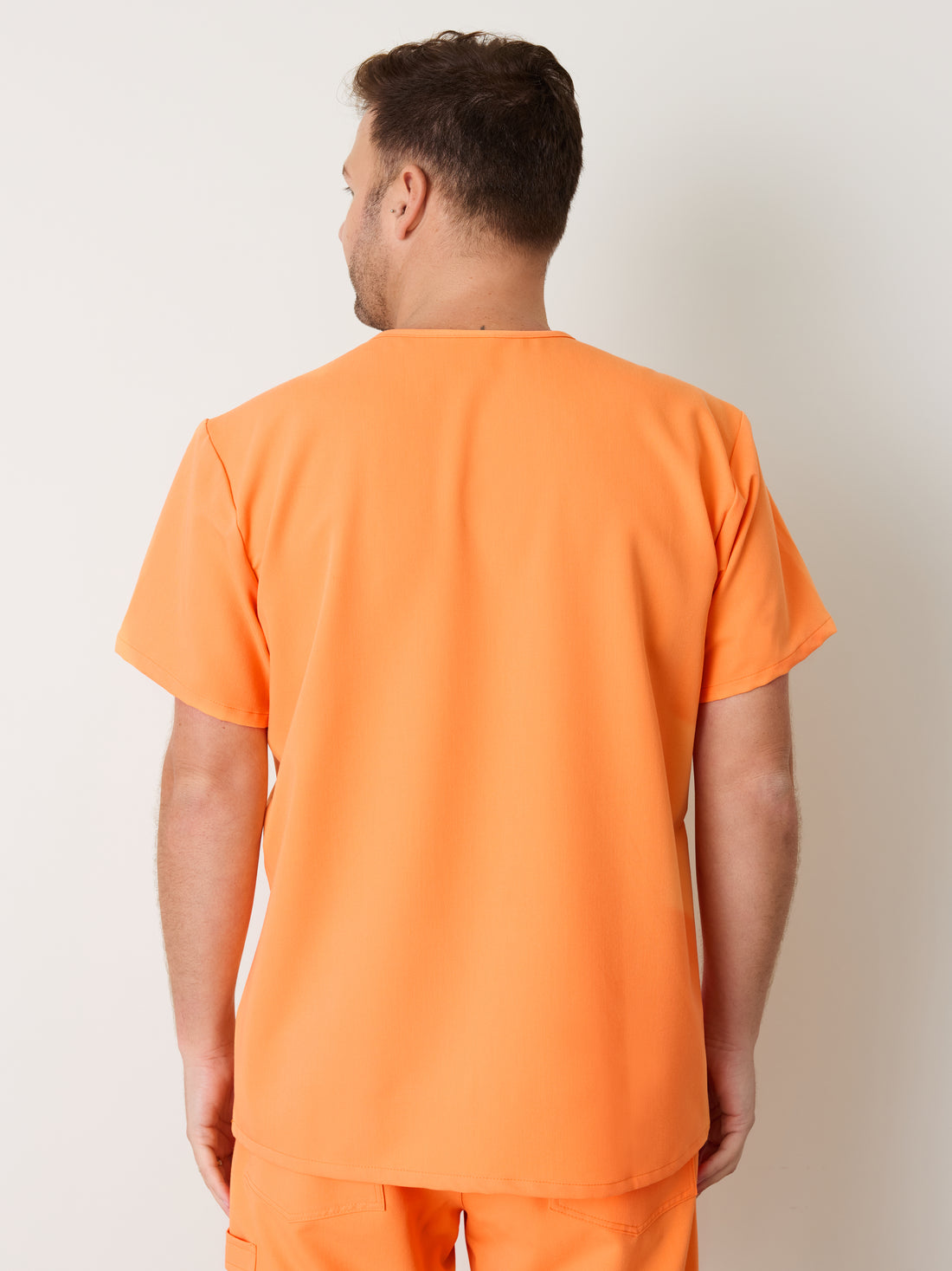 LOGAN RE-GARDE™ - NECTARINE - One Pocket Men's Scrub Top - SILVADUR™ - Final Sale