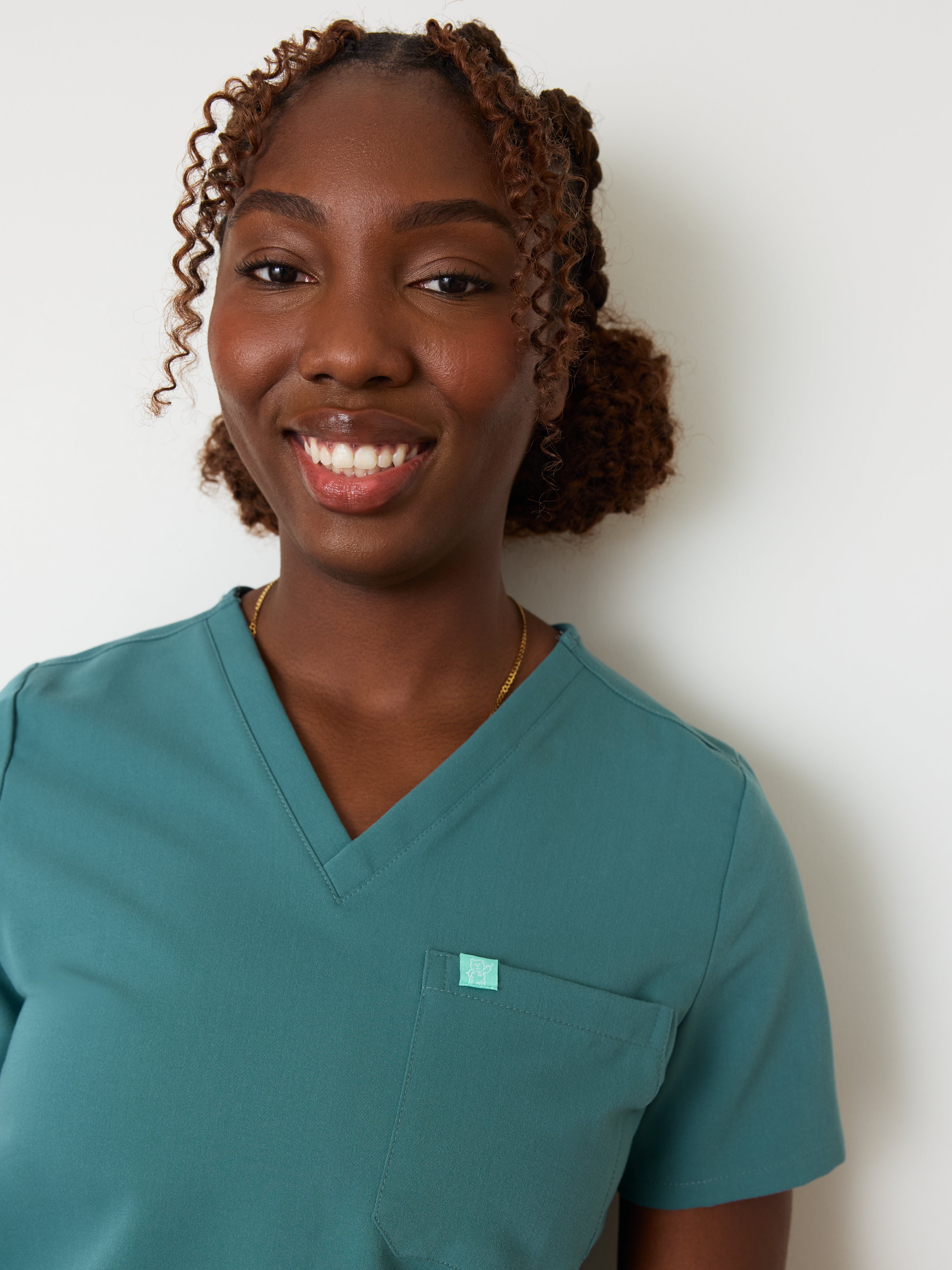 GABRIELLE RE-GARDE™ - LAGOON BLUE - One Pocket Scrub Top - SILVADUR™ - Final Sale